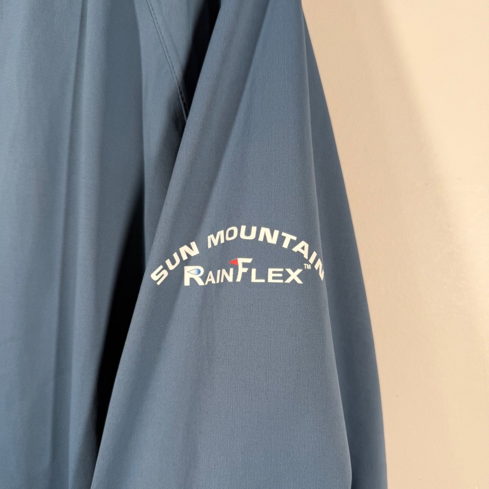 Sun Mountain RainFlex LS Mens Blue 1/4 Zip Golf Waterproof Rain Jacket Sz L - Picture 3 of 12